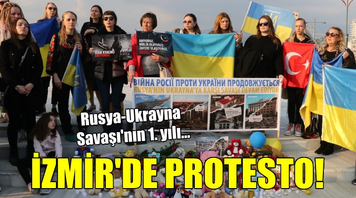 Rusya-Ukrayna Savaşı'nın 1. yılında İzmir'de protesto