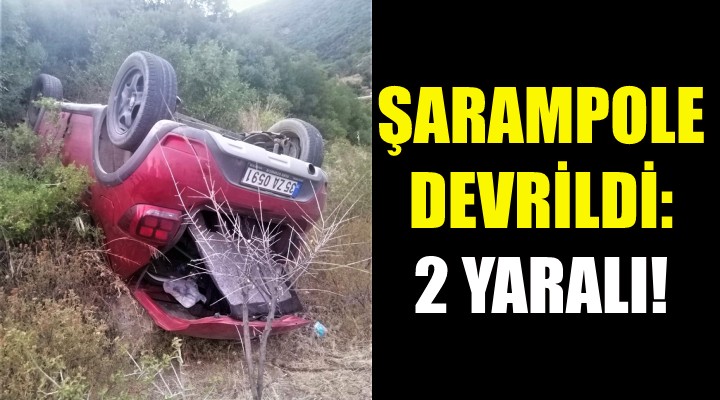 Şarampole devrildi: 2 yaralı!