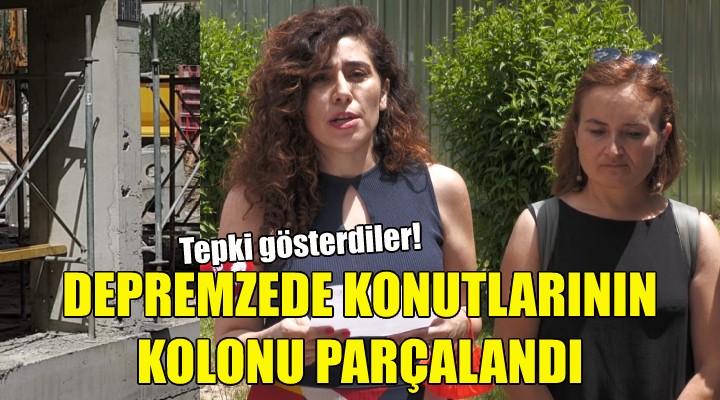 TOKİ'NİN İNŞA ETTİĞİ DEPREMZEDE KONUTLARININ KOLONU PARÇALANDI...