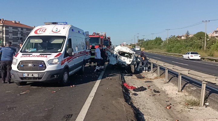 Tekirdağ'da korkunç kaza: 2 ölü 4 yaralı!