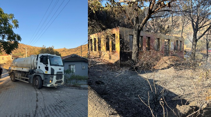 Tire Belediyesi, Bayındır'da yangın söndürme çalışmalarına destek verdi