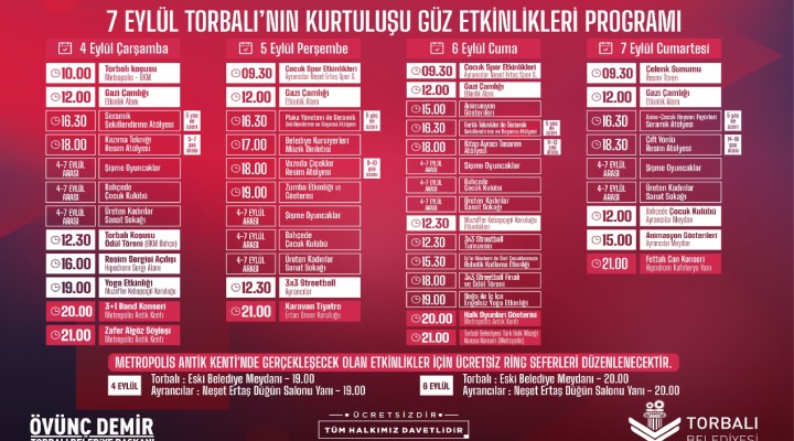 Torbalı'da güz etkinlikleri başlıyor