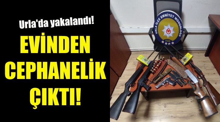 Urla'da yakalandı, evinden cephanelik çıktı!