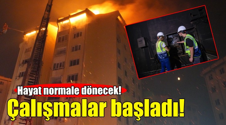 Yangından etkilenen o binada hayat normale dönecek!