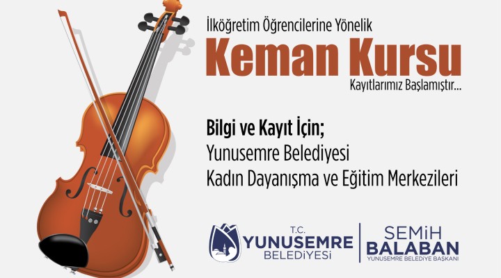Yunusemre Belediyesi'nden İlköğretim öğrencilerine keman kursu